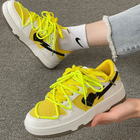 Chunky Lace Up Walking Shoes