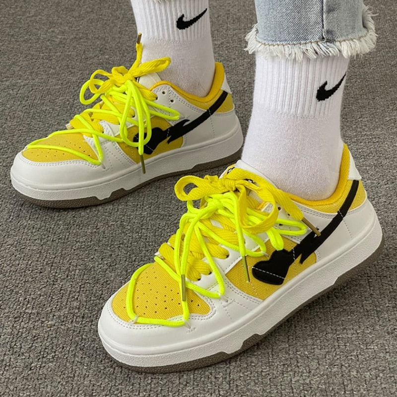 Chunky Lace Up Walking Shoes