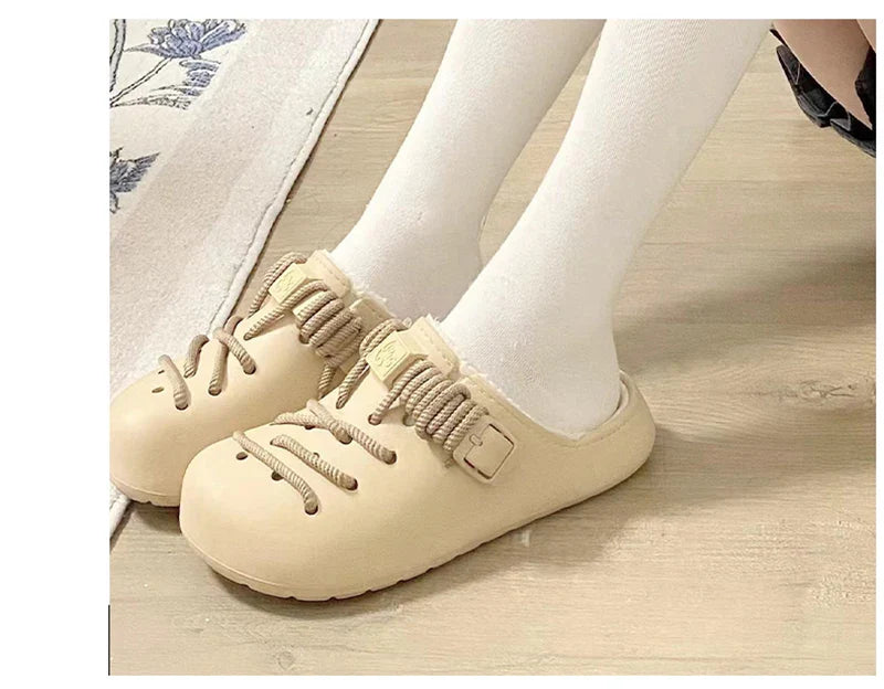 Gap Lacing Style Fleece Shoes